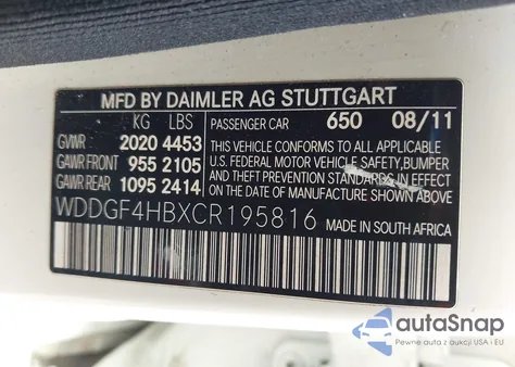 2012 Mercedes-Benz C 250 Luxury/Sport from USA, damaged, VIN WDDGF4HBXCR195816